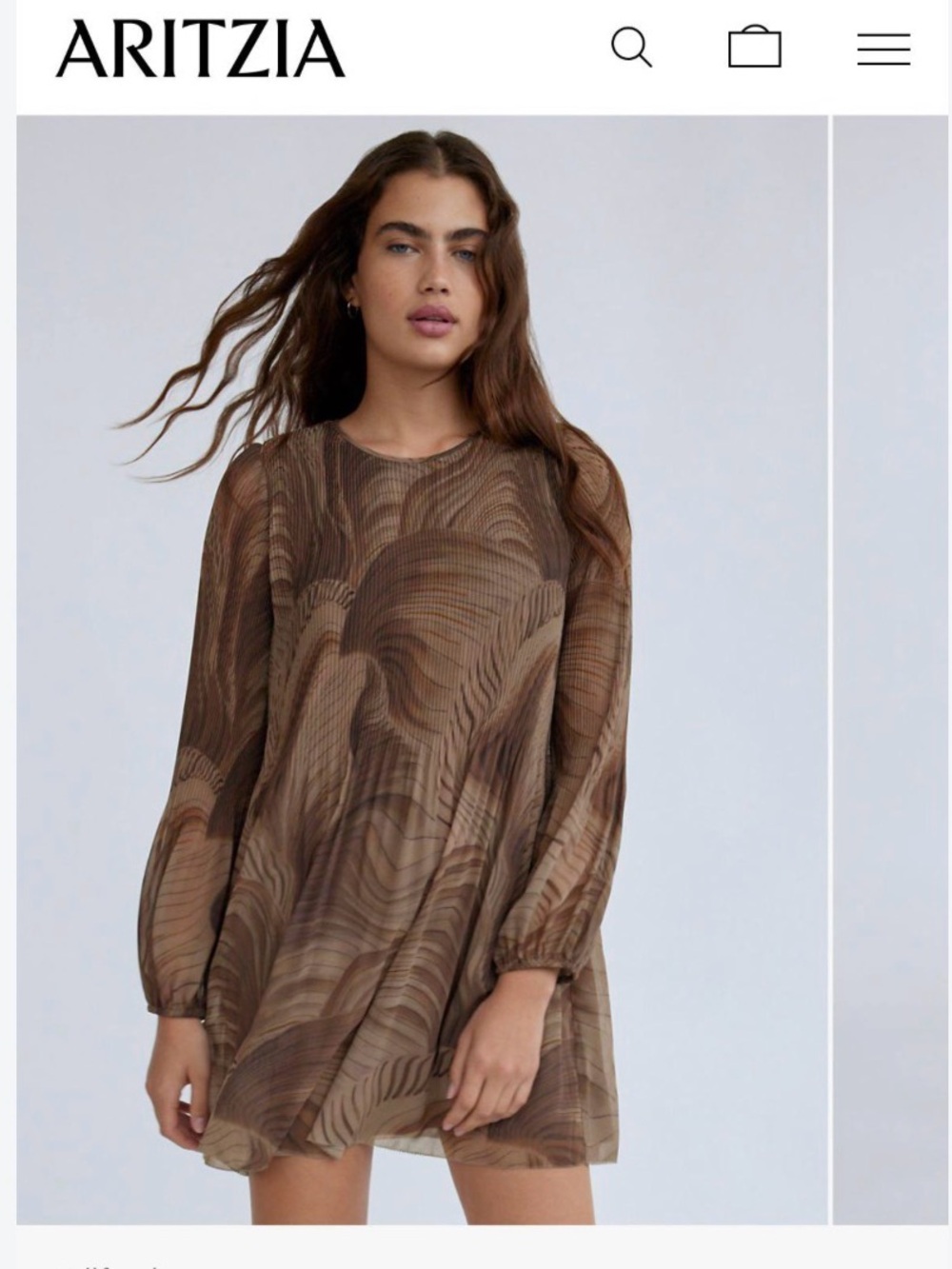 Aritzia Wilfred Brown daydreamer mini dress